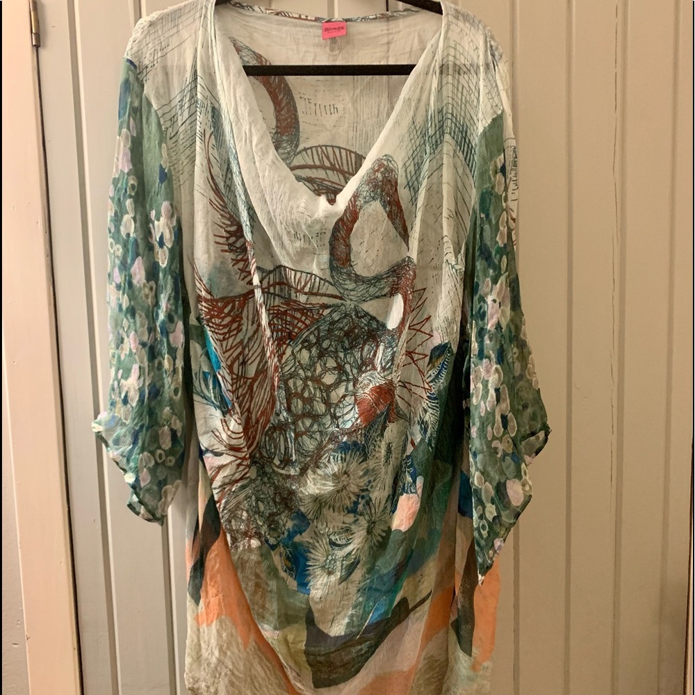 Save The Queen Beach Swimsuit Cover Up XL Silk Italy